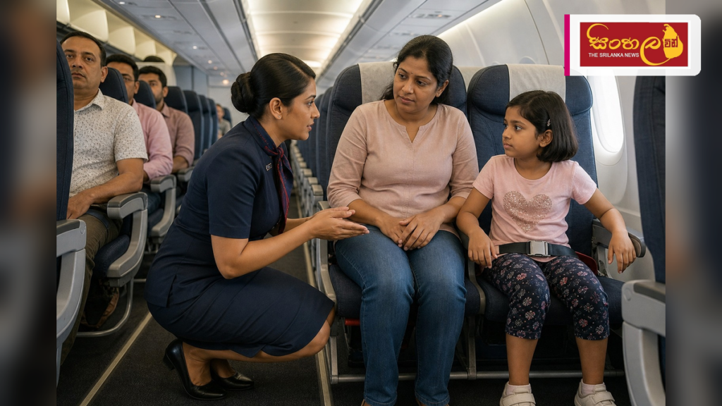 දරුවෙකු ආසන පටි පැළඳීම ප්‍රතික්ෂේප කිරීමෙන් ගුවන් ගමනක් අවලංගු වෙයි