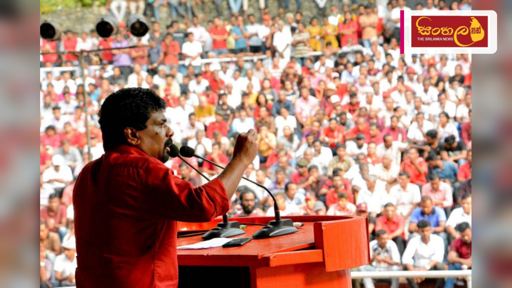 Headline: ජනපති අනුරගේ ප්‍රධානත්වයෙන් අද අනුරාධපුරයේදී දැවැන්ත ජන රැලි දෙකක් Intended image subject: President Anura Kumara Dissanayake addressing a public rally Story summary: ජනා