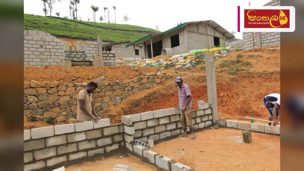 Headline: වසර 13ක් තිස්සේ නිවාස අහිමිව සිටි පවුල් 51කට නව නිවාස ඉදිකිරීම ඇරඹේ Intended image subject: Construction site in Uva Paranagama Story summary: බදුල්ල දිස්ත්‍රික්කයේ නායයෑ