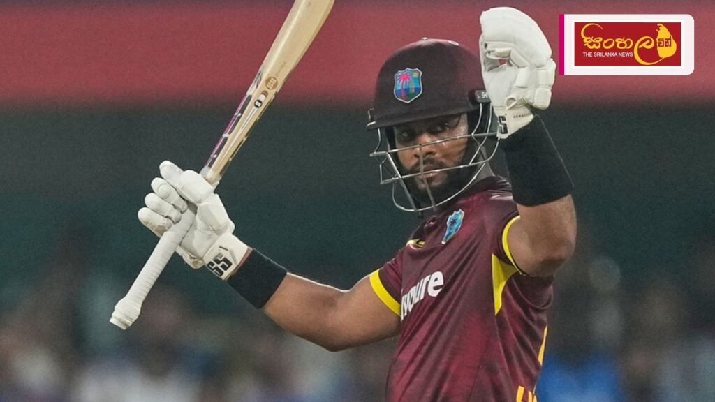 Headline: ඉන්දියාව පරදා බටහිර ඉන්දීය කොදෙව් කණ්ඩායමට ජය Intended image subject: Shai Hope batting Story summary: ඉන්දියාව සමඟ පැවති සිව්වන විස්සයි විස්ස ක්‍රිකට් තරගයෙන් ලකුණු 24ක