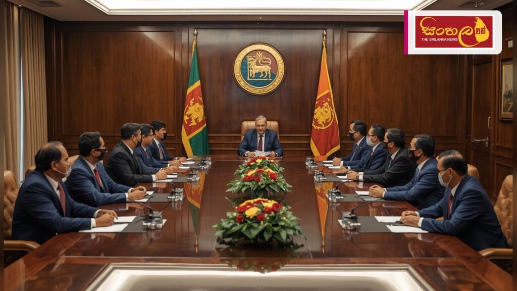 2026 ඔක්තෝබර් 12 වන දින පැවති අමාත්ය මණ්ඩල තීරණ Headline: 2026 ඔක්තෝබර් 12 වන දින පැවති අමාත්ය මණ්ඩල තීරණ Intended image subject: Sri Lanka Cabinet meeting room Story summary: 2026 ඔක්තෝබර් 12 වන දින පැවති අමාත්ය මණ්ඩල රැස්වීම