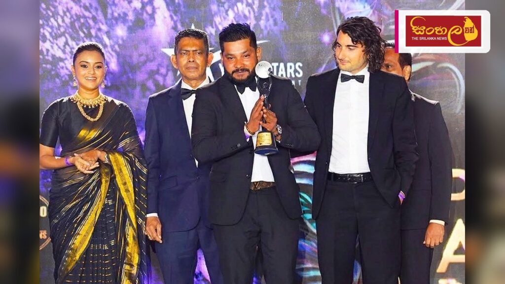 Headline: යුරෝපයේ ජනප්‍රියම ශ්‍රී ලාංකික දේපළ සේවා සපයන්නා ලෙස 'Lighthouse' සම්මාන දිනයි Intended image subject: Dinesh Pathirage and Marco Raguchi with the award Story summary: යු